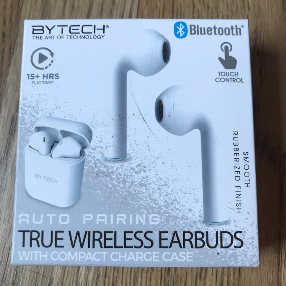 New BY TECH white earbuds
